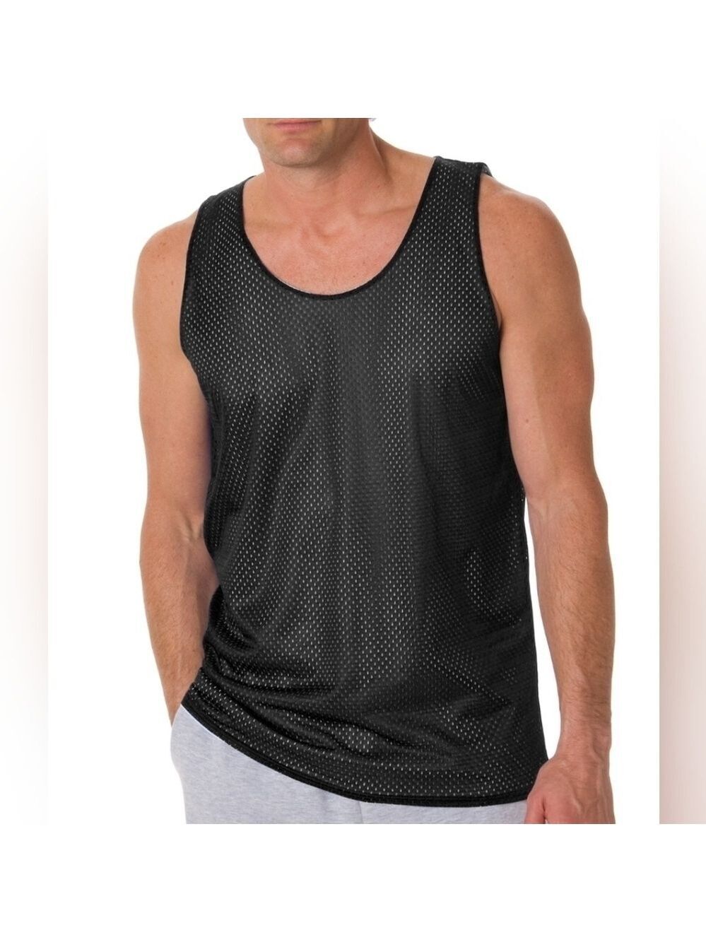 Badger Sport Pro Mesh Reversible Black And White Tank Top Various Sizes - New